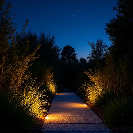 地面を優しく照らす間接照明